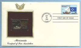 First Day Cover 1990 Gold Replica 25c Postage Micronesia Free Association - £7.98 GBP