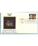 First Day Cover 1990 Gold Replica President Dwight David Eisenhower 25ce... - £6.26 GBP