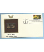 First Day Cover 1994 Gold Replica Postage Stamp World War II Troops Saipan - $9.99