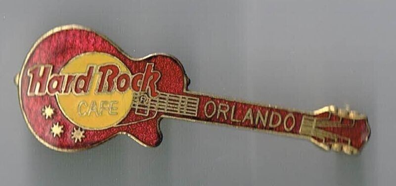 Hard Rock Cafe ORLANDO 1990s Red Les Paul GUITAR PIN Back Mesh GCT 3LT - HRC - £19.43 GBP
