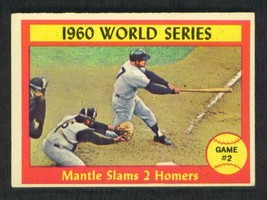 1961   TOPPS  # 307  MICKEY  MANTLE   2  WORLD  SERIES  HOMERS    !! - $94.99