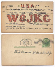 1933 Rare Handmade Vintage Postage Printed Postcard Clyde W Blair QSL W8JKC - £23.97 GBP