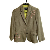American Eagle Outfitters Jacket Cotton Tweed Blazer Embroidered Lined Sz S/P - £14.03 GBP