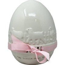 Perine Lowe My Little Nest Egg Ceramic Bank Pink Ribbon Child To Cherish... - £12.92 GBP