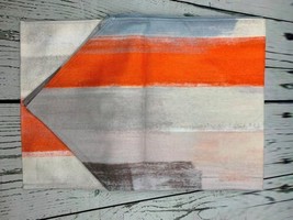 Table Runner 72 inches Long for Table Decoration Orange Brown and Grey Abstract - £19.31 GBP