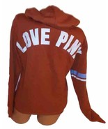 VICTORIA’S SECRET PINK Quarter Zip Hoodie Dark Rust Orange Retro Style S... - $19.70