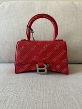 Balenciaga $3550 Hourglass  X-Small Bag In Red Leather &amp; Rhinestones. New.! - £1,044.90 GBP