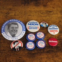 Lot of 1960s 1970s Pins Pinback Buttons Political Reagan Nixon Mcgovern ... - $14.84
