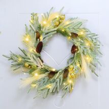 Chuangdi 24" Lighted Norfolk Pine Pampas Christmas Wreath with Pine Cones - $366.29 MXN Chuangdi 24" Lighted Norfolk Pine Pampas Christmas Wreath with Pine Cones - $366.29 MXN