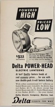 1958 Print Ad Delta Power Head Electric Lanterns Marion,Indiana - $9.88