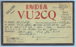 1938 Vintage Postcard International QSL Card Bombay India VU2CQ - £23.76 GBP