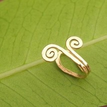 Double Spiral Gold Tone Fake Nose Ring BOHO Style Silver Color Trendy Clip On Ea - £8.26 GBP