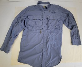 Cabelas Guide Wear Fishing Shirt Vented Pockets Small Men Women Blue Hiking - £9.54 GBP
