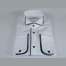 Mens CEREMONIA Tuxedo Formal Shirt 100% Cotton Turkey Slim Fit 3061 13 AB white image 4