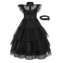 Girls Wednesday The Addams Family Black Costume Dress Kids Halloween Outfit - £19.80 GBP