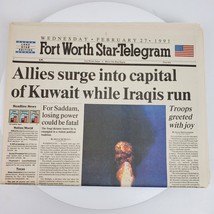 Vintage 1991 Fort Worth Star Telegram Allies Surge Into Capital January 27 - $26.18