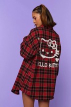 Forever 21 X Sanrio Hello Kitty &amp; Friends Flannel Shirt Red (Size L, Xl) Nwt - £98.29 GBP
