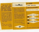 3 New Air Travel Regulations Brochure 1950&#39;s Rules Penalties Reservations - $39.70