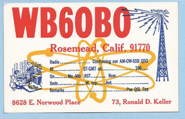 1960&#39;S QSL CARD Blank Rosemead, CA  WB60B0 - £4.69 GBP
