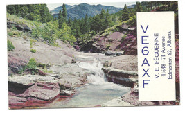 1969 Vintage Postcard Canada Real Photo Postcard Red Rock Canyon QSL Card VE6AXF - £6.38 GBP