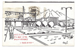 1968 Vintage Chapin Art Postcard Mexico Ham Radio Operator Hand Made QSL XE2ITM - £15.61 GBP