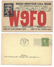 1936 Vintage Postcard Advertising for Amateur Radio Oper Call Book QSL Card W9FO - £569.39 GBP
