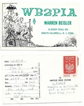 1971 Vintage Cartoon Art Radio Antenna Postcard QSL Warren Beisler WB2PIA - £15.84 GBP