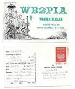 1971 Vintage Cartoon Art Radio Antenna Postcard QSL Warren Beisler WB2PIA - £15.72 GBP