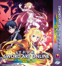 DVD Sword Art Online Season 1 &amp; 2 + Movie OVAs English Dub + Alicization Sub - £43.07 GBP