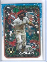 2024 Topps Holiday Jackson Chourio #H119 Image Variation Elf Hat SP RC B... - $4.94