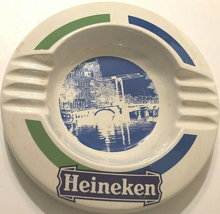 Henry W. King &amp; Co. England Vintage Heineken White Round Ceramic Ashtray... - $35.79