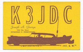 1961 Vintage Postcard Artwork by R P Jenkins Low Rider Car Radio QSL Card K3JDC - £10.21 GBP
