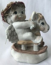 Dreamsicles Cherub Angel On Rocking Horse &quot;Range Rider&quot; Figure Kristin 96 - £7.99 GBP