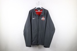 Nike Mens XL Distressed Fleece Lined Ohio State University Softshell Jacket Gray - £39.18 GBP