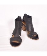Lucky Brand Leather Block Heel Sandals Shoes Womens Size 8M Black - $47.08 CAD