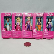 Lot of 5 Mega Bloks Barbie Miniature Mini Figures CNF71 2015 NIB Sealed - £27.34 GBP