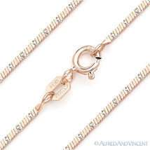 1mm 4-Side Snake Link .925 Sterling Silver 14k Rose Gold-Plated Chain Necklace - £27.65 GBP+