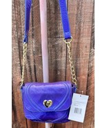 Betsey Johnson Turning Hearts Metallic Blue Turnlock Crossbody Bag BB83745 - $67.90 CAD