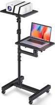 2 Shelves Projector Stand Tripod, Mobile Laptop Cart On Wheels Projector... - $54.92