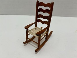Dollhouse Rocking Chair Wood White Finish 1:12 Scale Miniature Furniture Rocker - £7.52 GBP