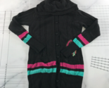 Coogi Cardigan Sweater Womens Extra Large Black Button Front Hooded Logo... - $29.69