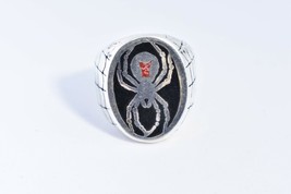 Vintage Spider Bague Homme Incrustation Black Widow Spider Taille 16 - £27.91 GBP