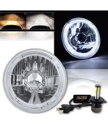 5-3/4&quot; Motorcycle White Halo Angel Eye Headlight 6k LED 20/40w Light Bul... - $96.48 CAD