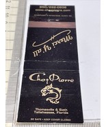 Matchbook Cover  Chaz Pierre  Tallahassee, FL  Merci  Y’all  850-222-093... - $12.38