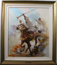 ORIGINAL OIL by ROBERT BARNETE 'the Tuareg Warriors' - $1,211.00