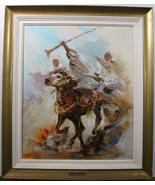ORIGINAL OIL by ROBERT BARNETE 'the Tuareg Warriors' - $1,211.00