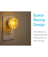 1 Jewel NIGHT LIGHT Warm Amber orange Glow LED Always On plug in Wall AC... - $18.72