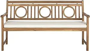 Safavieh PAT6736A Outdoor Collection Montclair 3 Seat Bench, Natural/Beige - $413.99