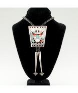 Amazing! Zuni Eagle Dancer Sterling Silver &amp; Inlay Bolo Tie By LN - £1,167.73 GBP