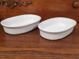 Set of 2 Vintage Corning Ware F-15-B Oval French White 15-oz Casserole Dishes - £12.41 GBP